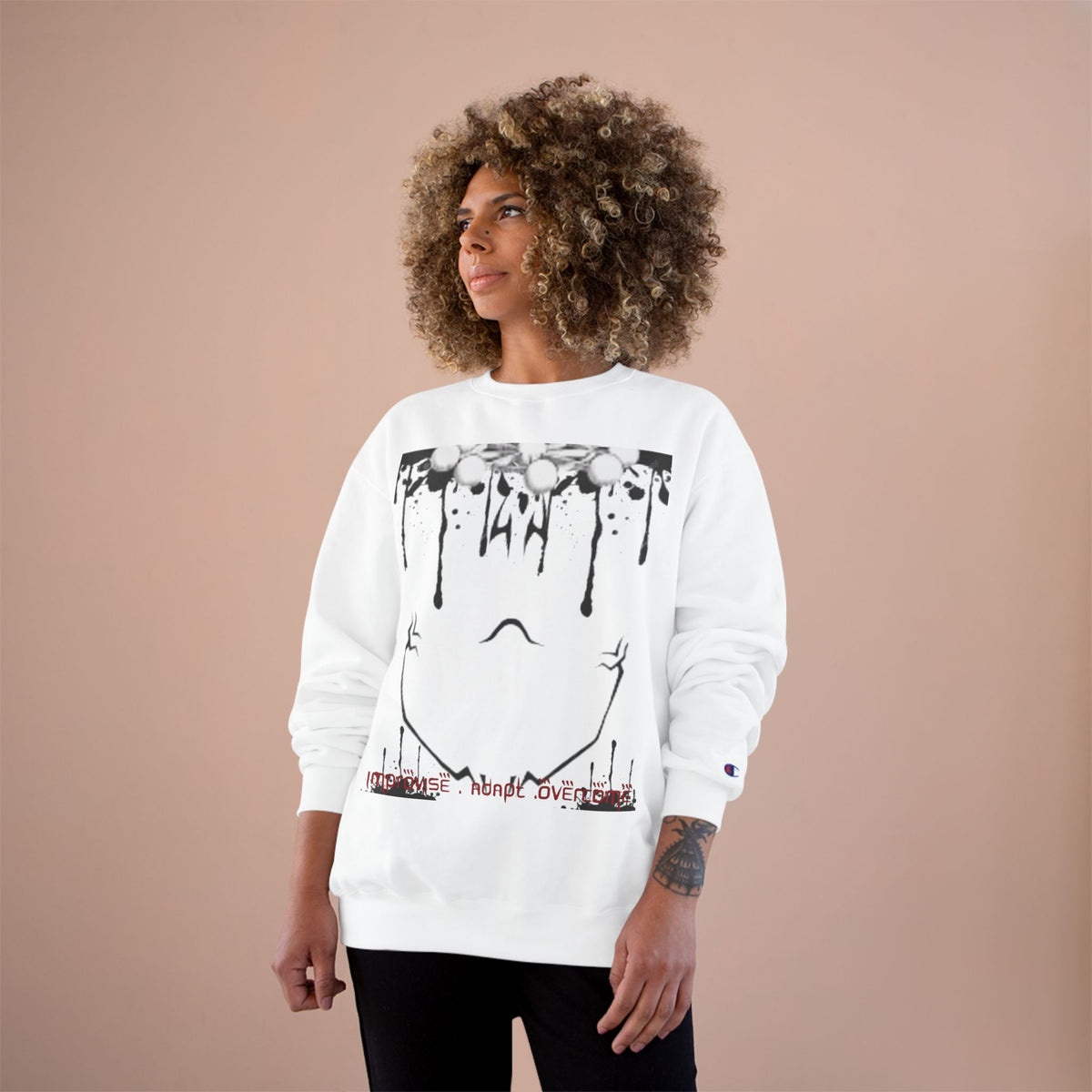 Shrine Champion Sweatshirt — Coy Spiral Script Graphic Crewneck