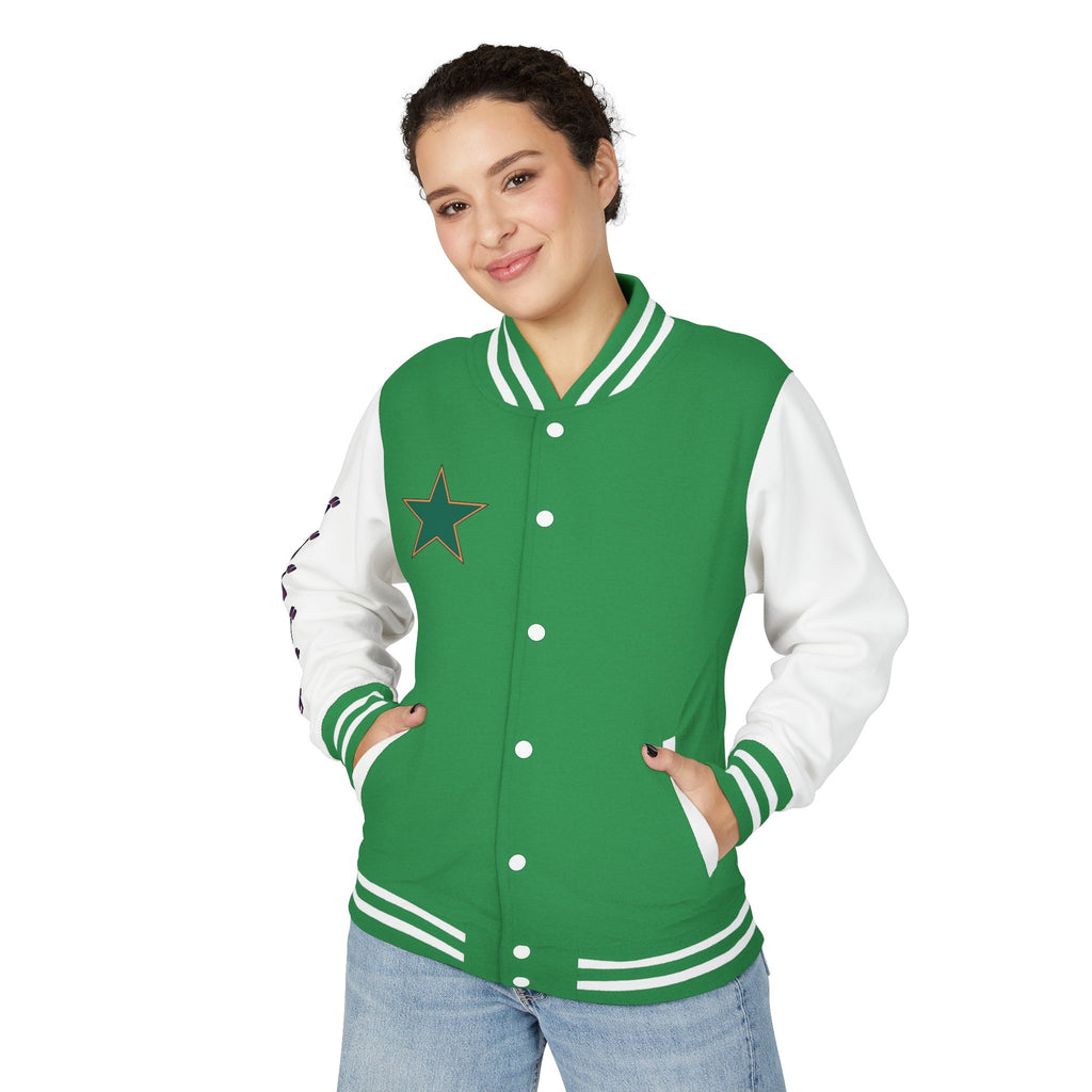 Letterman Jacket — Vintage Green Star Patch Varsity Jacket