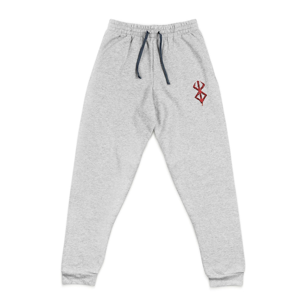 Embroidered Minimalist Joggers — Small Floral Script Accent