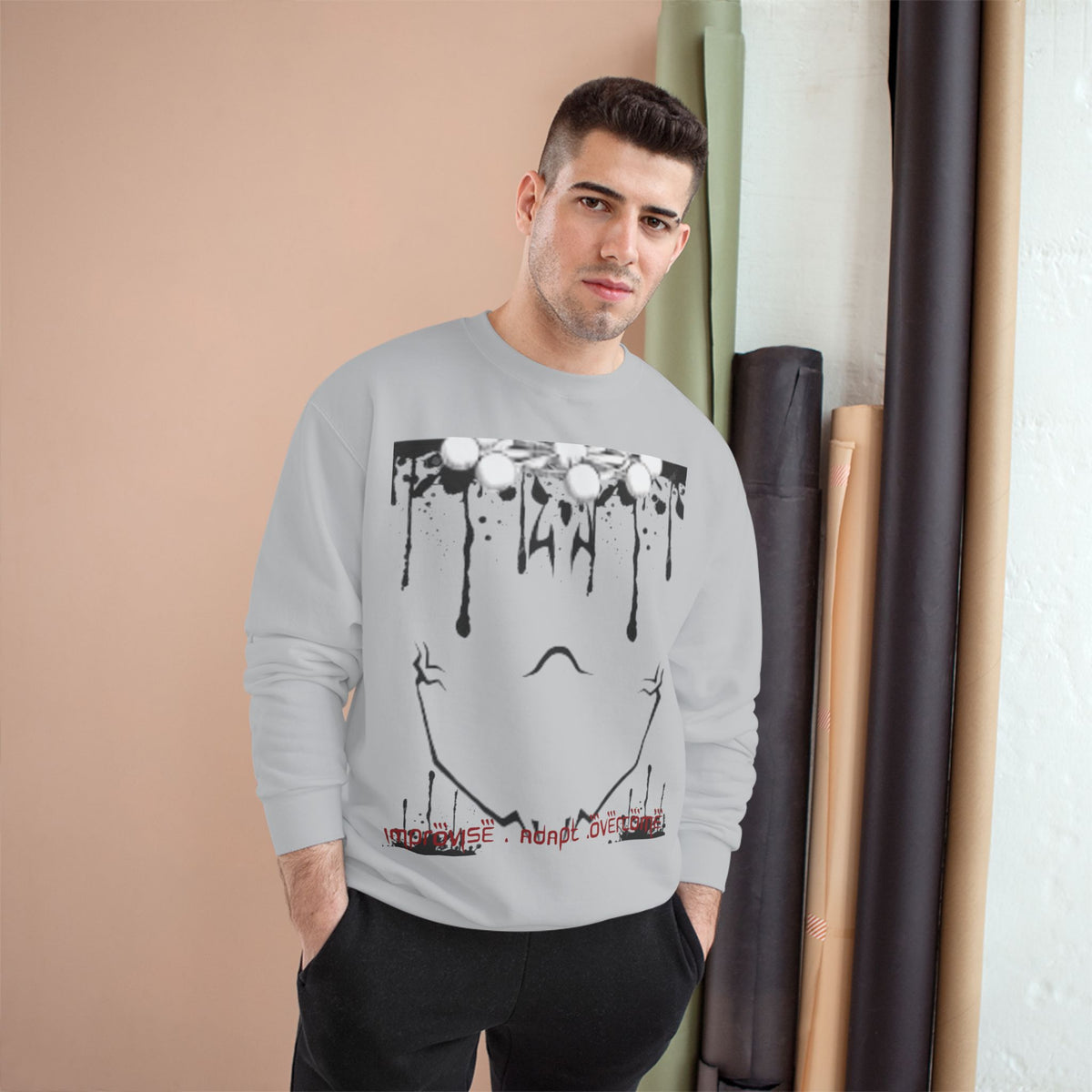 Shrine Champion Sweatshirt — Coy Spiral Script Graphic Crewneck