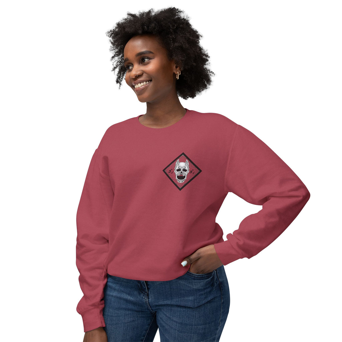 Killer Queen Crewneck Sweatshirt — Minimal Gothic Chest Graphic