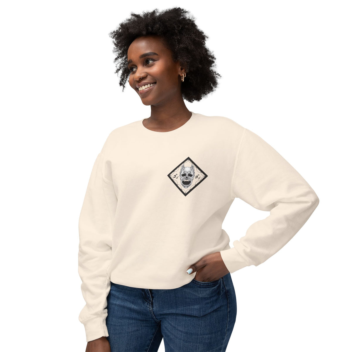 Killer Queen Crewneck Sweatshirt — Minimal Gothic Chest Graphic