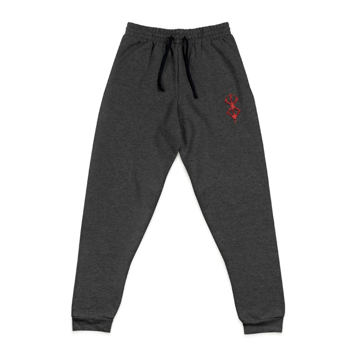 Embroidered Minimalist Joggers — Small Floral Script Accent