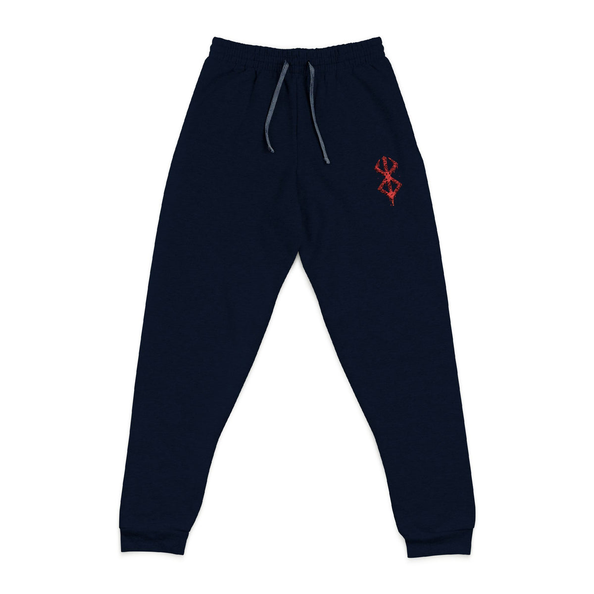 Embroidered Minimalist Joggers — Small Floral Script Accent