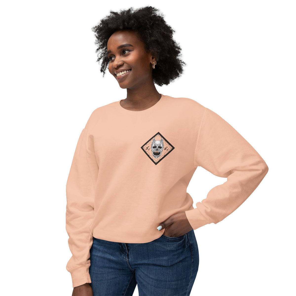 Killer Queen Crewneck Sweatshirt — Minimal Gothic Chest Graphic