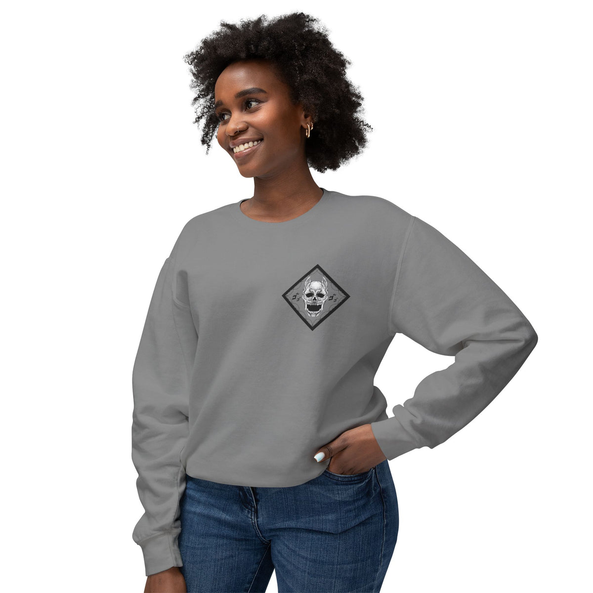 Killer Queen Crewneck Sweatshirt — Minimal Gothic Chest Graphic