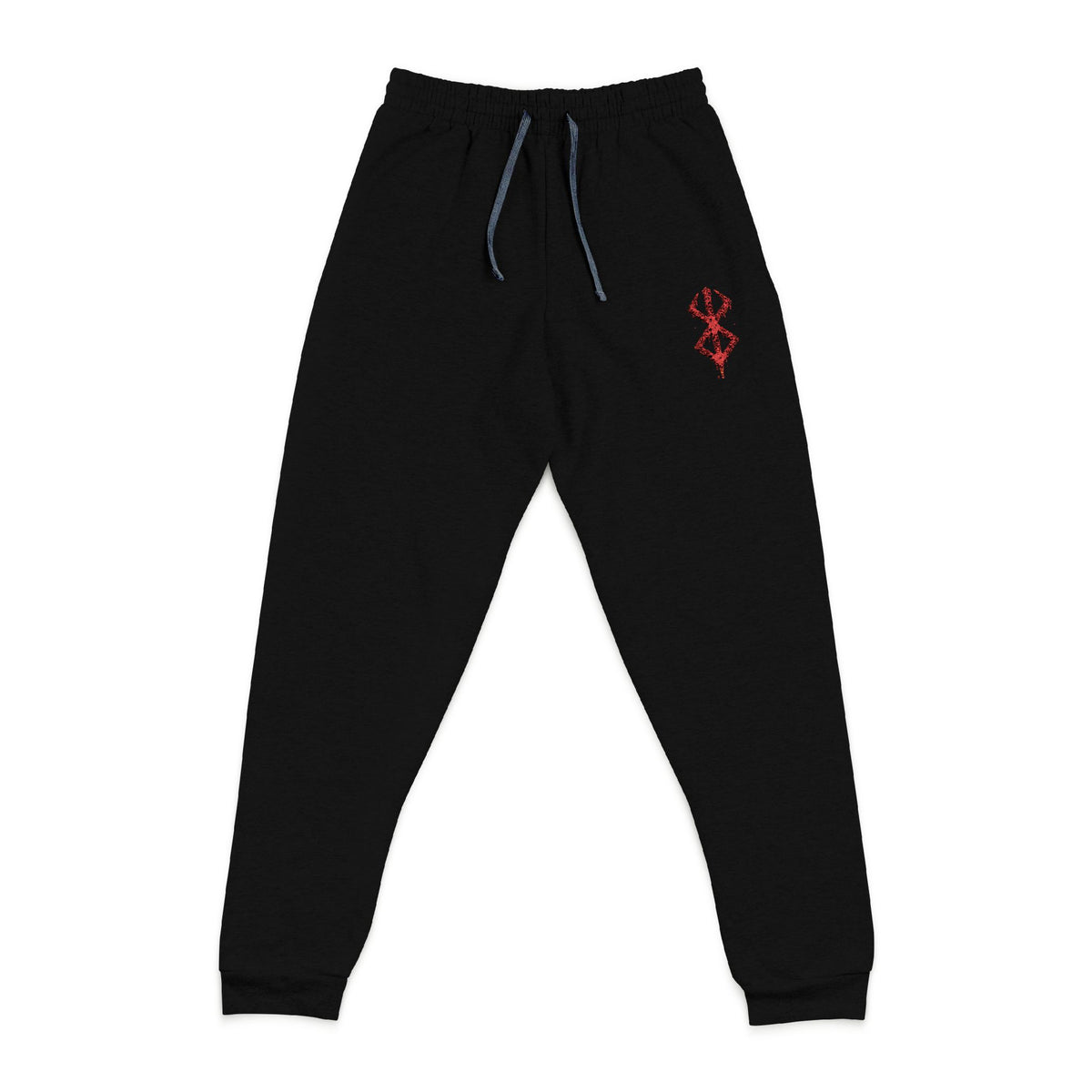 Embroidered Minimalist Joggers — Small Floral Script Accent